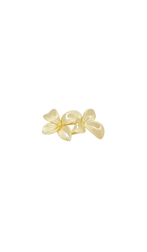 By Adina Eden Double Flower Claw Ring in Gold