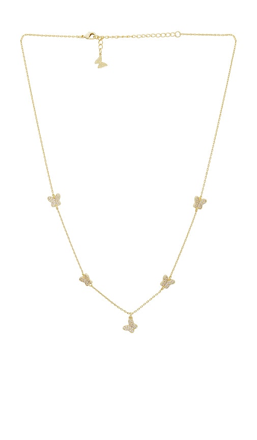 Shop By Adina Eden Pave Multi Butterfly Dangle Necklace In Metallic Gold