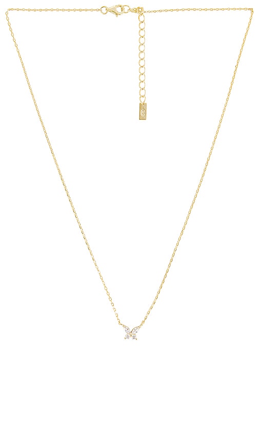 Adinas Jewels Crystal Butterfly Necklace In Gold