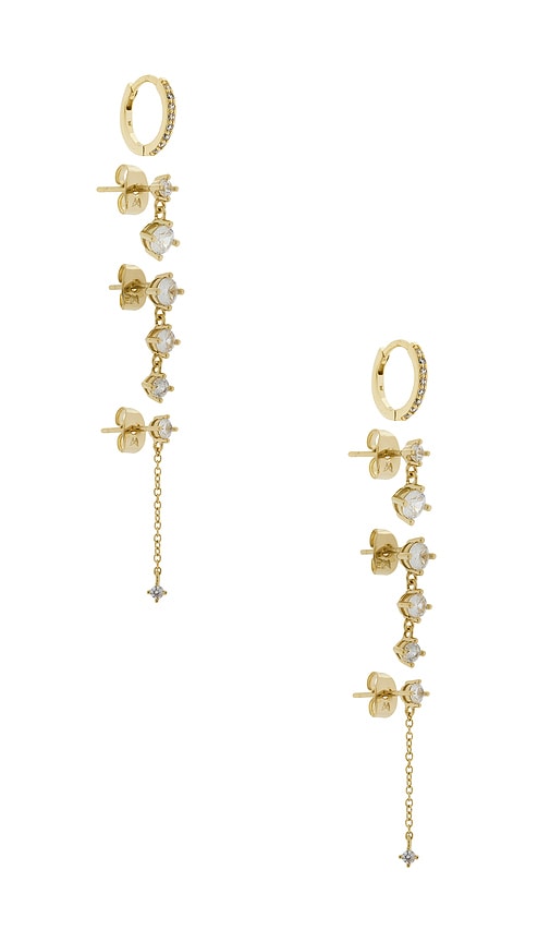 By Adina Eden Graduated Drop Earring Combo Set In Gold