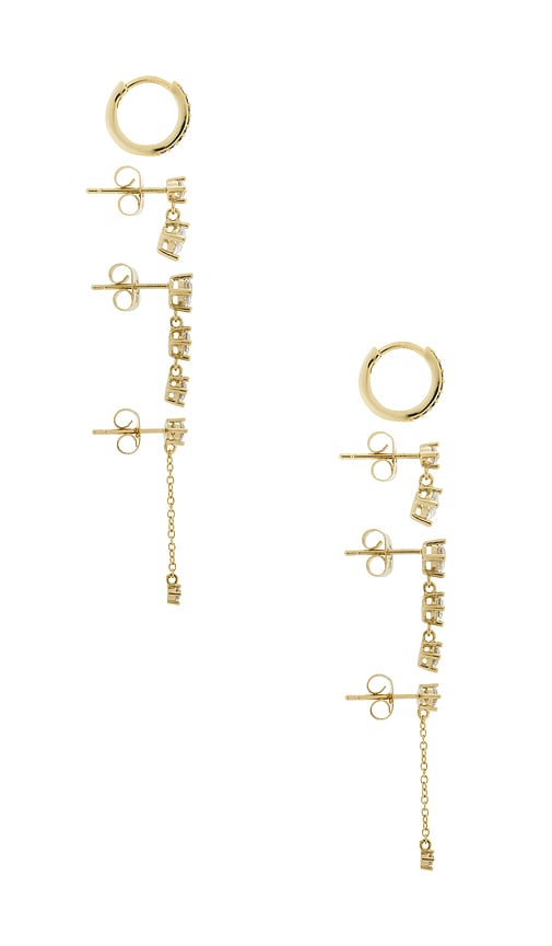 By Adina Eden Graduated Drop Earring Combo Set In Gold