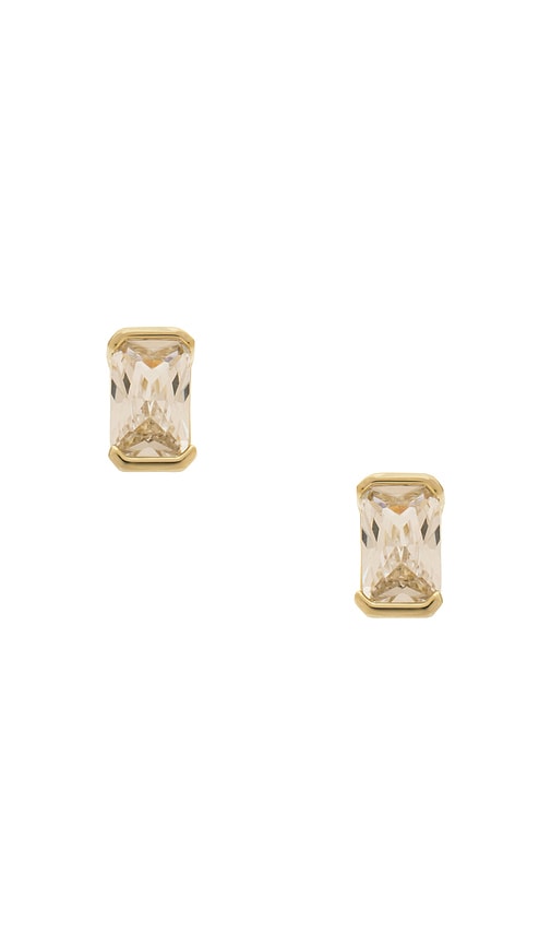 By Adina Eden Colored Cz Baguette Stud Earring In Gold