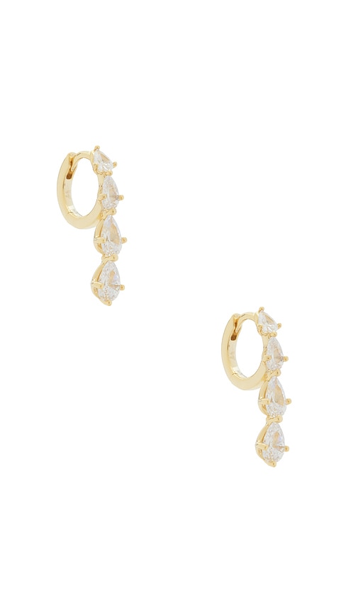 By Adina Eden Teardrop Cz Cascade Huggie Earrings
