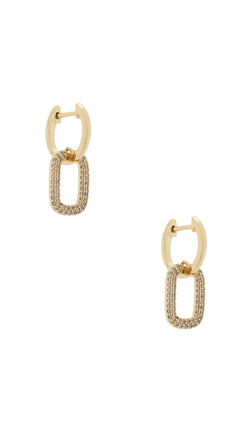 By Adina Eden Double Cz Row Link Drop Earring