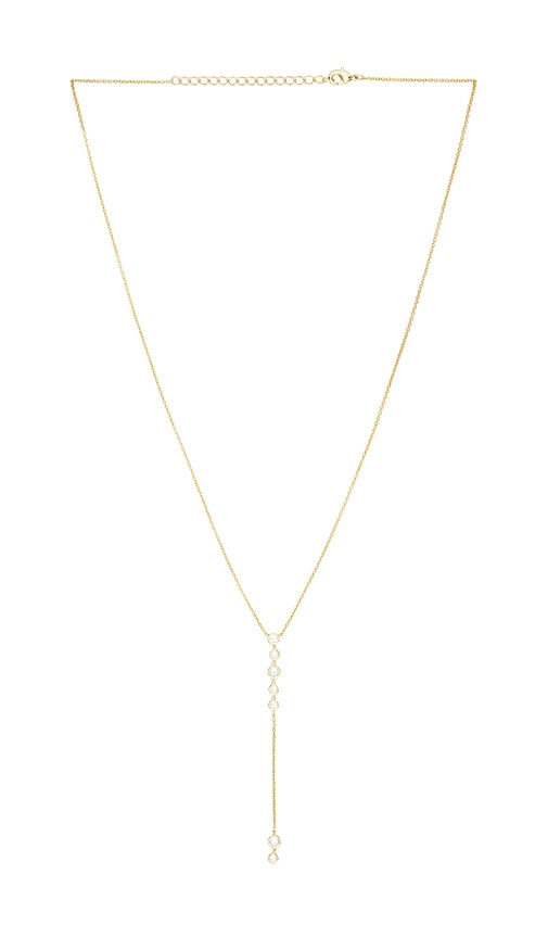By Adina Eden Multi Bezel Stone Drop Lariat Necklace