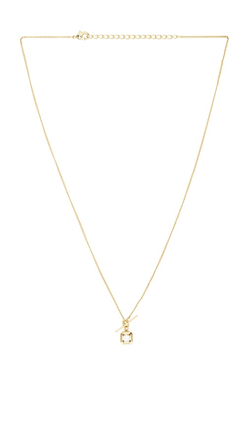 By Adina Eden Square Solitaire Stone Toggle Charm Necklace