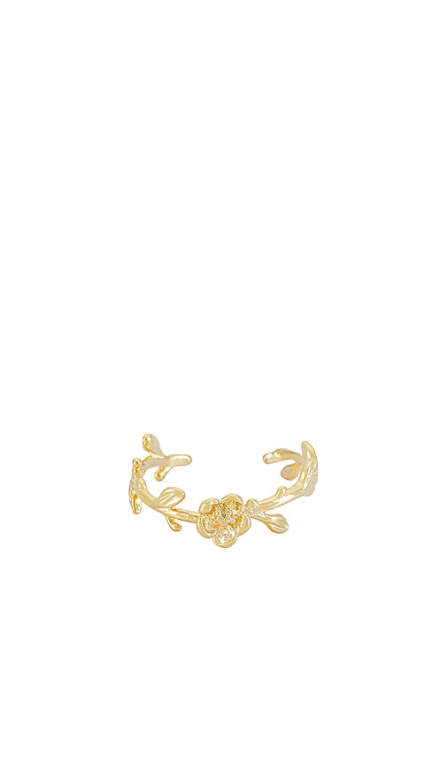 Adinas Jewels Flower Adjustable Ring In Gold