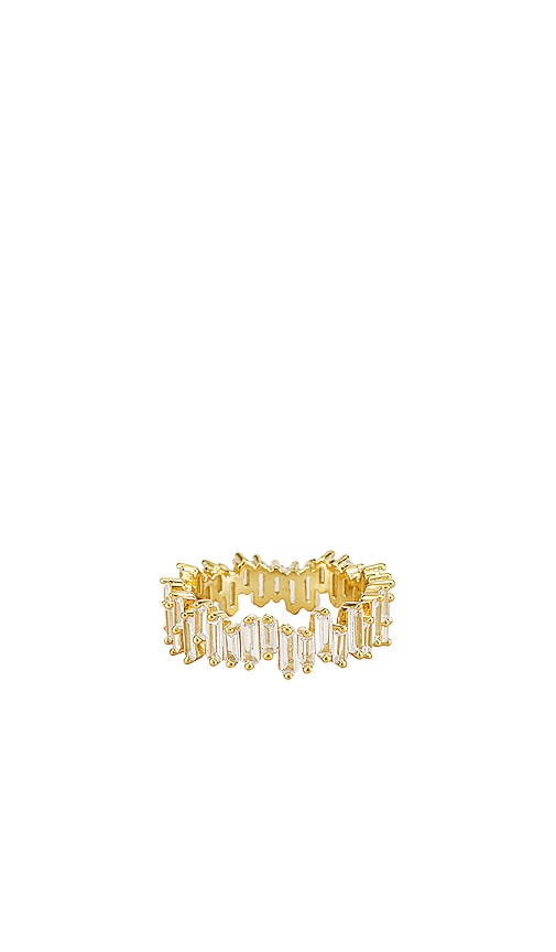 Adinas Jewels 14k Gold-plated Sterling Silver & Cubic Zirconia Baguette Eternity Band