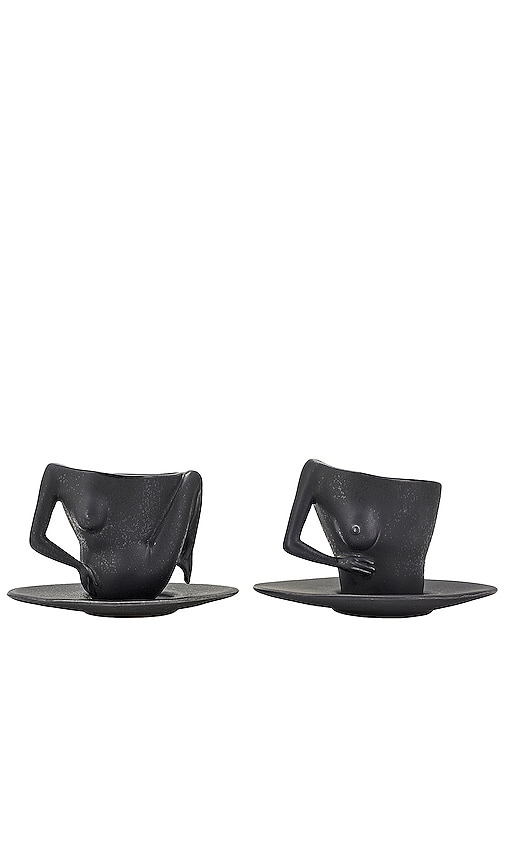 Anissa Kermiche C Cups Coffee Cups Set Of 2 in Matte Mottled Black