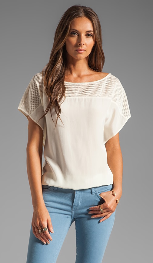 Top Mesh Short Sleeve Blouse
