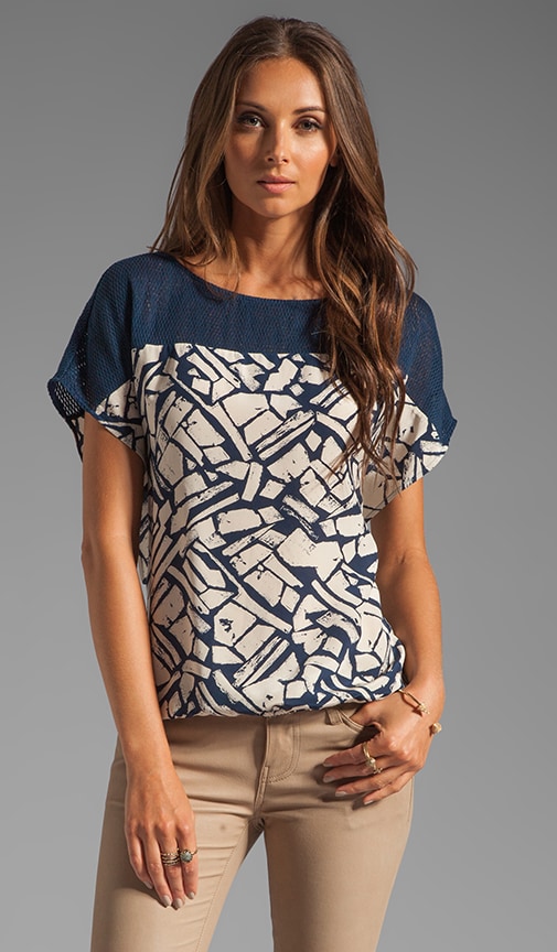 Top Mesh Short Sleeve Blouse