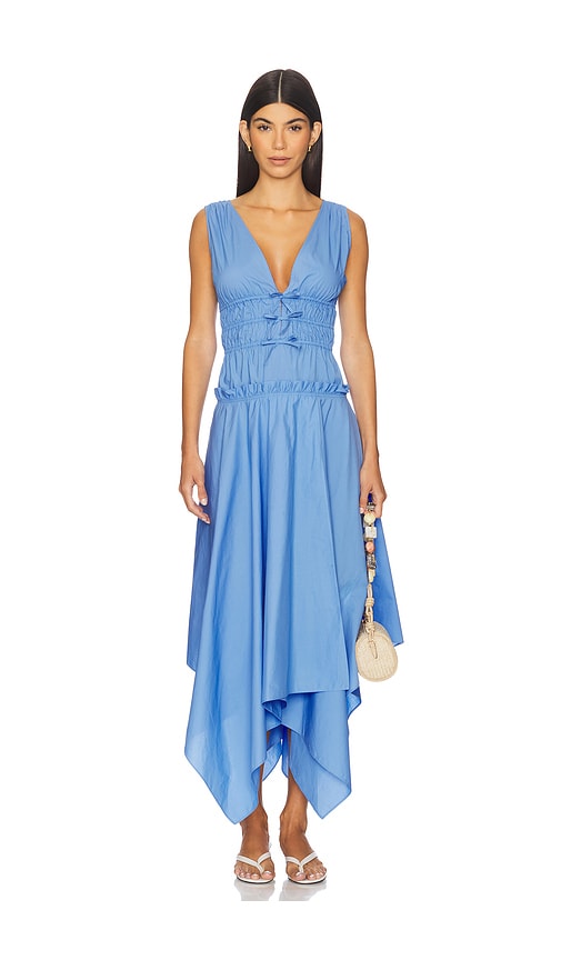 Zelie Cotton Poplin Dress in Blue. - size 6 (also in 0, 10, 2, 4, 8)