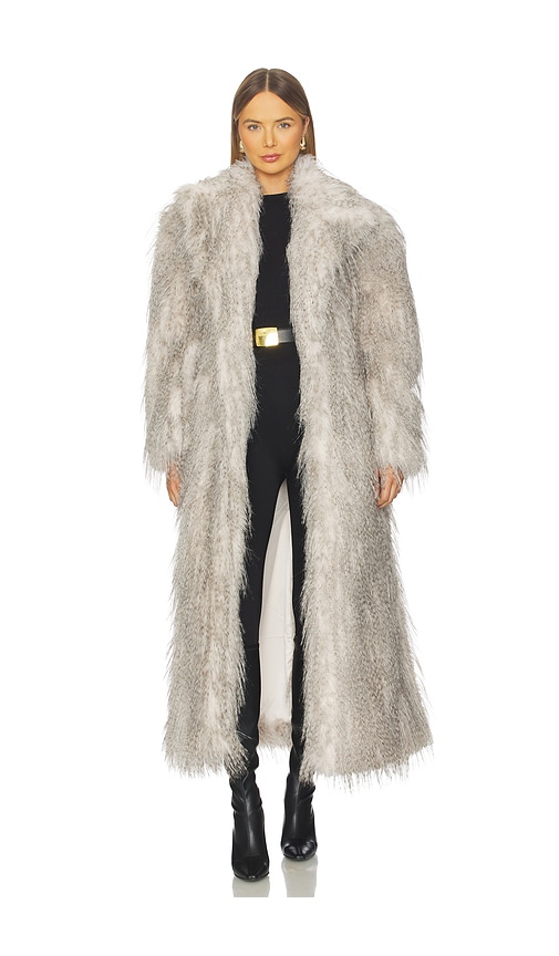 Aknvas X Revolve Duke Faux Fur Coat In Gray