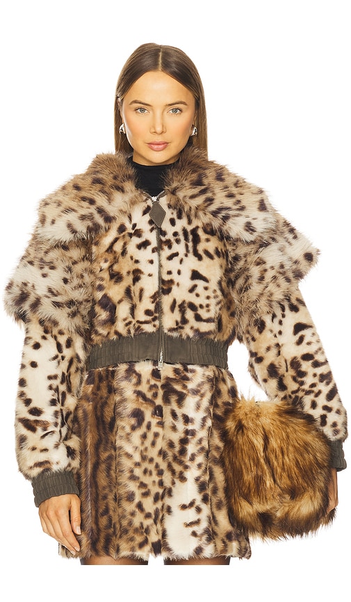 Aknvas Valde Faux Fur Bomber Jacket In Multi