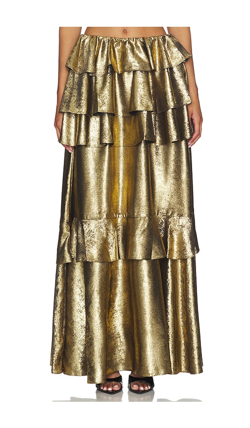 AKNVAS Vilhelmine Gold Tiered Skirt