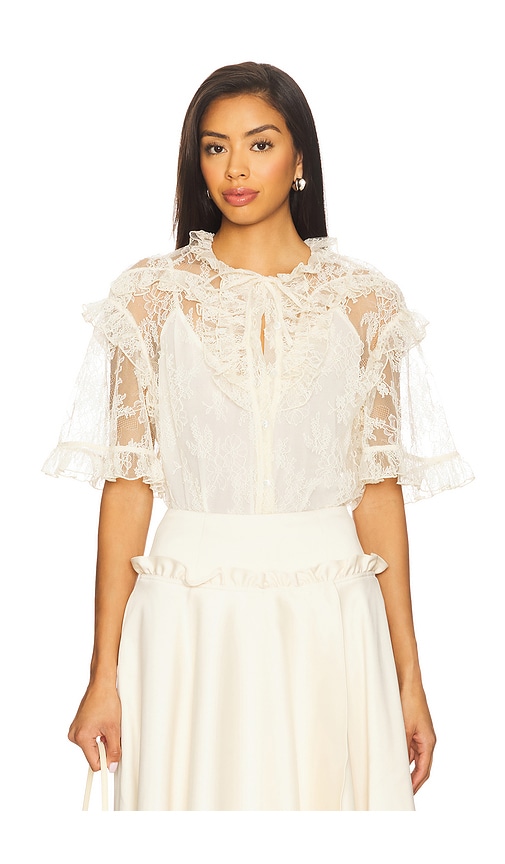 Kyra Lace Top With Detachable Cami in Cream. - size S (also in L, M, XS)