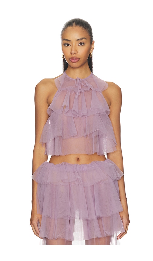 AKNVAS Bodil Tulle Ruffle Top