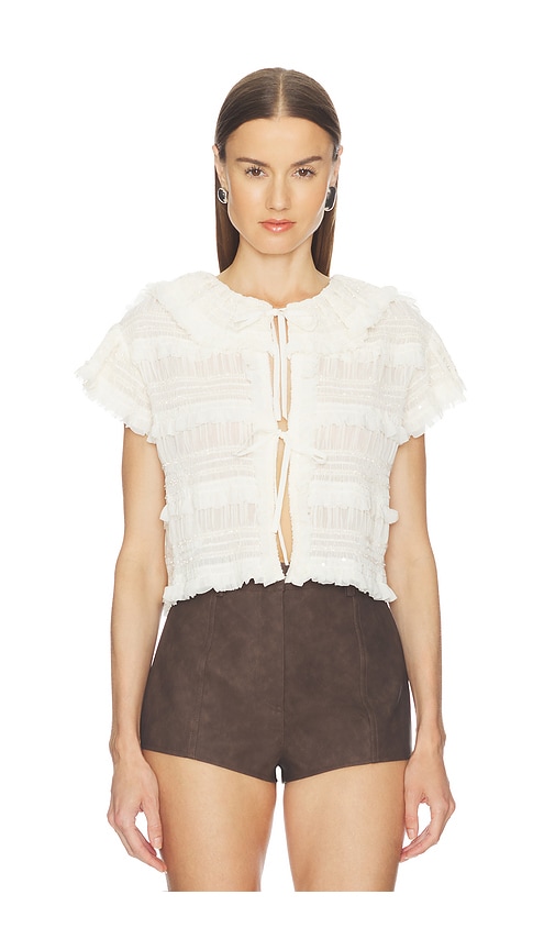 AKNVAS Audra Ruffled Tie Blouse