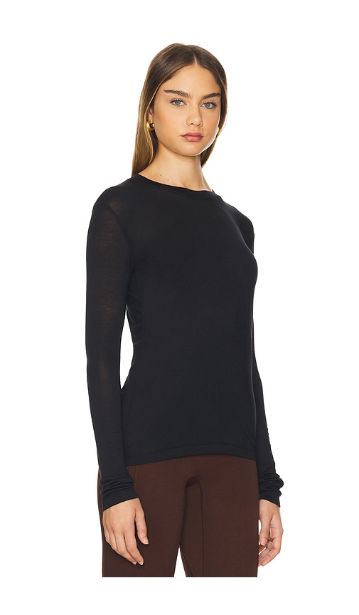 Shop Alala Cashmere Long Sleeve Top In 黑色