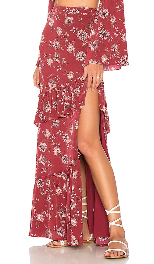 ale by alessandra x REVOLVE Laudine Maxi Skirt in Garnet Floral