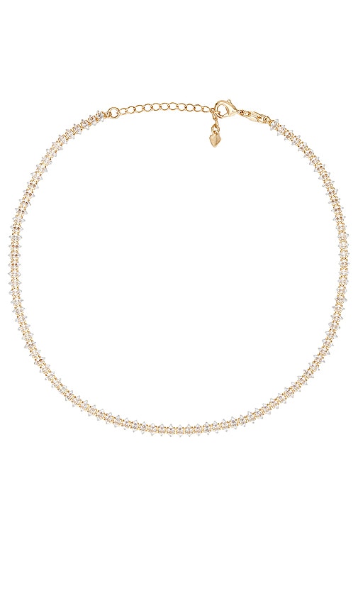 Shop Alexa Leigh Marquise Tennis Necklace In 金色