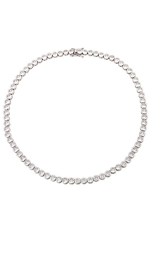 Alexa Leigh Crystal Bezel Tennis Necklace In 银色