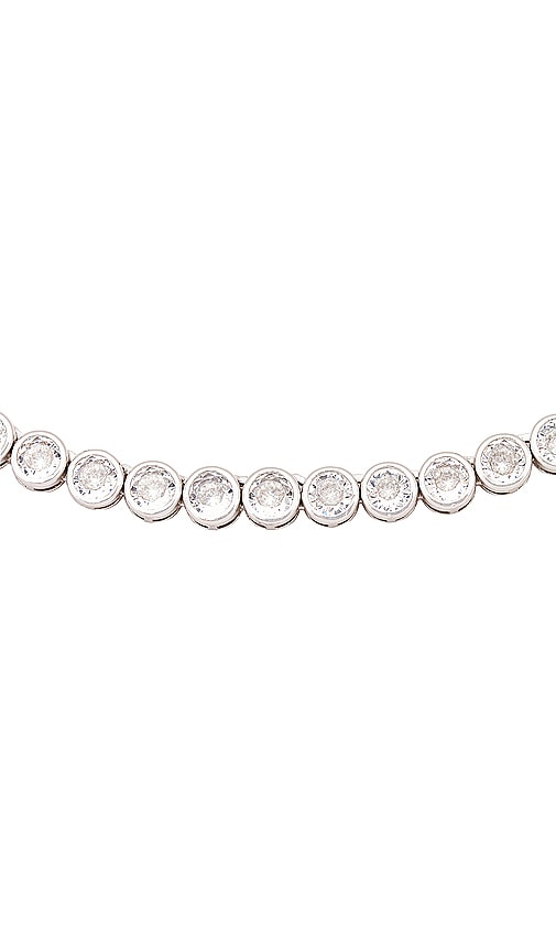 Shop Alexa Leigh Crystal Bezel Tennis Necklace In 银色