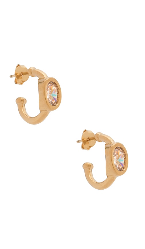 Alexa Leigh Bezel Oval Hoop Earrings