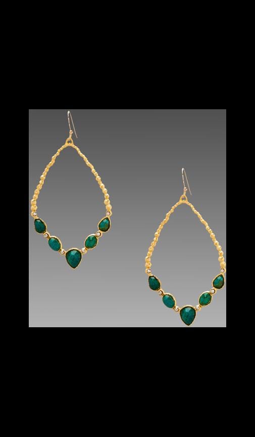 Cordova Gold Small Chrysocolla Tear Link Earring