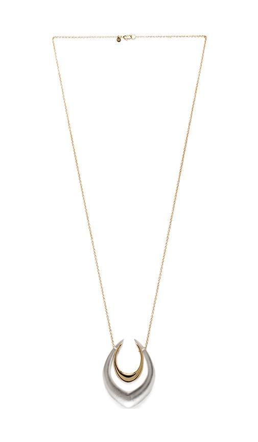 Basics Liquid Metal Double Crescent Pendant Necklace