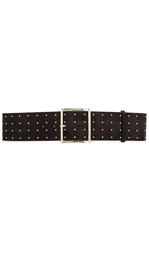 Alice + Olivia Studded Suede Belt in Black | REVOLVE