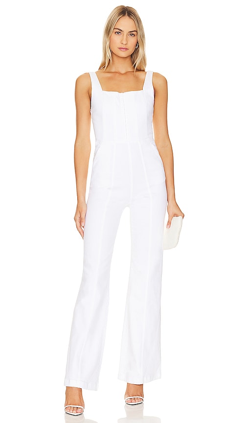 Alice And Olivia Chels Corset Sleeveless Jumpsuit In White