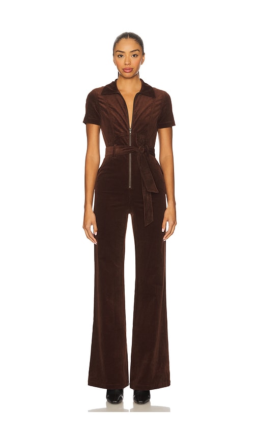 Alice And Olivia Gorgeous Wide Leg Jumpsuit In Brown