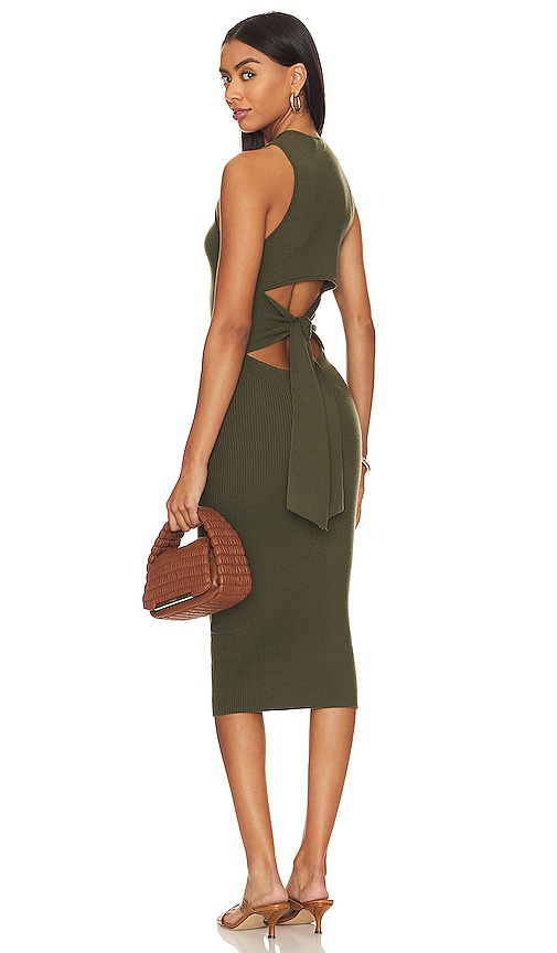 Alice And Olivia Wright Tie Back Dress In Olive