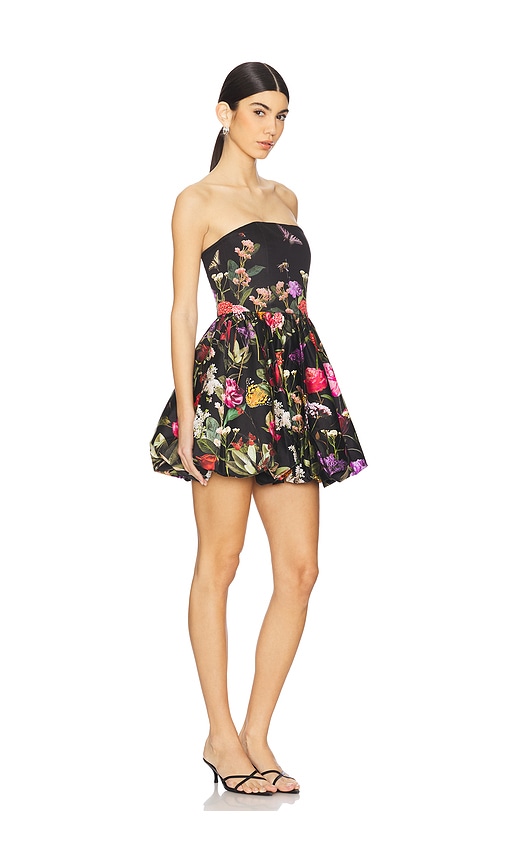 ALICE AND OLIVIA ASHA STRUCTURED BUBBLE HEM MINI DRESS 