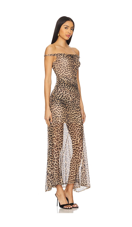 Shop Alice And Olivia Bianca Twist Midi Dress In Brown