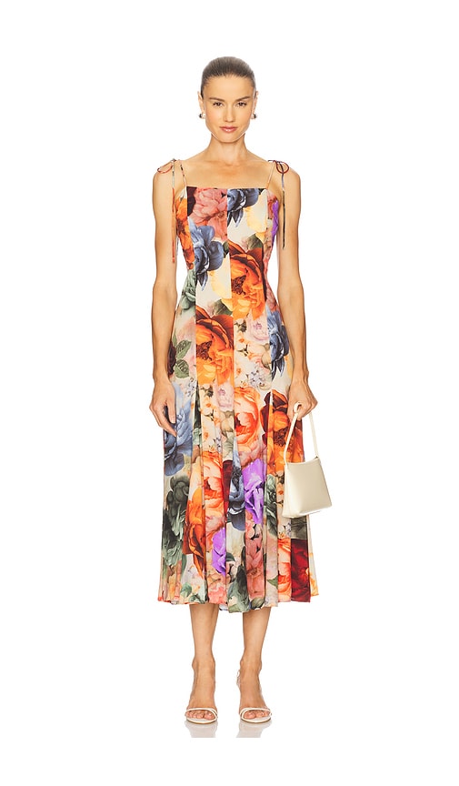 Jeanette Midi Dress in Orange. - size 6 (also in 0, 10, 2, 4, 8)