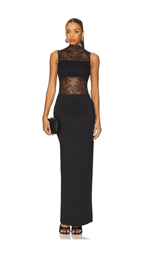 Nichol Maxi Dress With Bandeau in Black. - size 6 (also in 0, 10, 2, 4, 8)