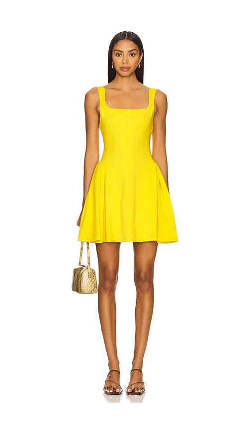 Vera Fit And Flare Mini Dress in Yellow. - size 0 (also in 10, 2, 4, 6) - Alice + Olivia - Modalova