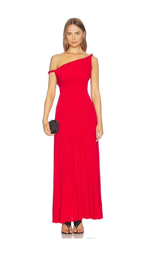 Alice + Olivia Alice + Olivia Noelia Twist Strap Paneled Maxi Dress