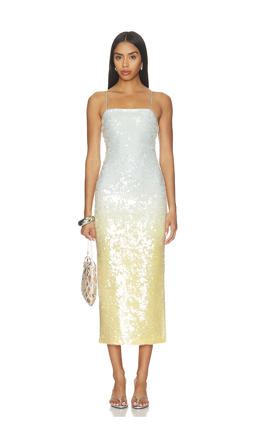 Alice + Olivia Alice + Olivia Delora Sequin Strapless Midi Dress | Thumbnail 2
