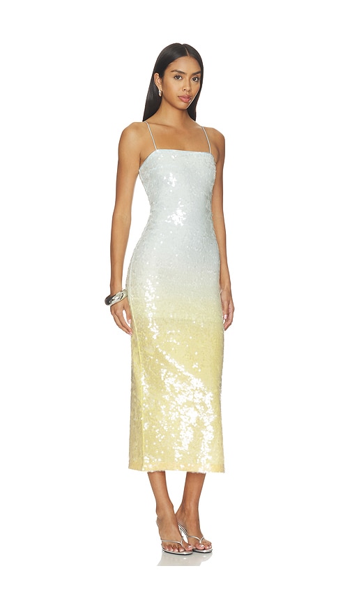Alice + Olivia Alice + Olivia Delora Sequin Strapless Midi Dress | Thumbnail 3