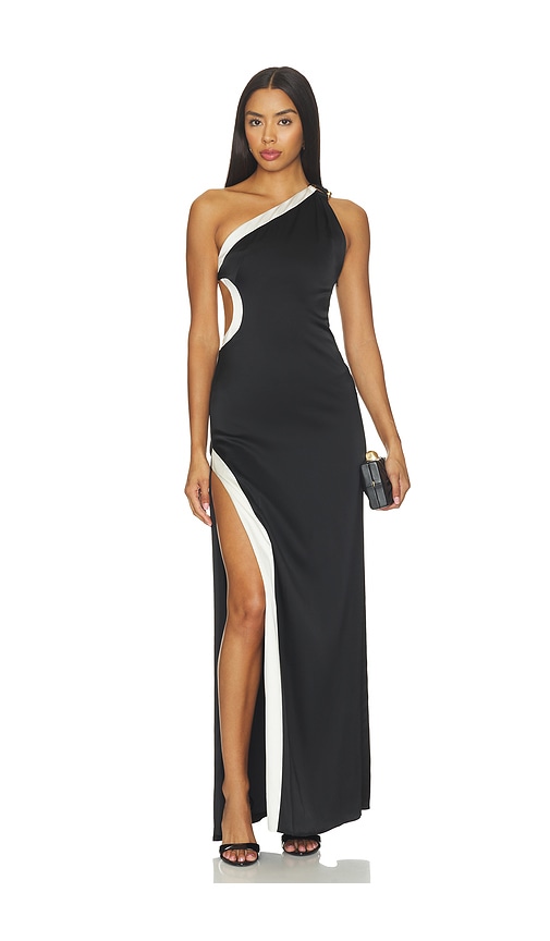 Gwendolyn Asymmetrical Cutout Midi Dress With Hardware Detail
