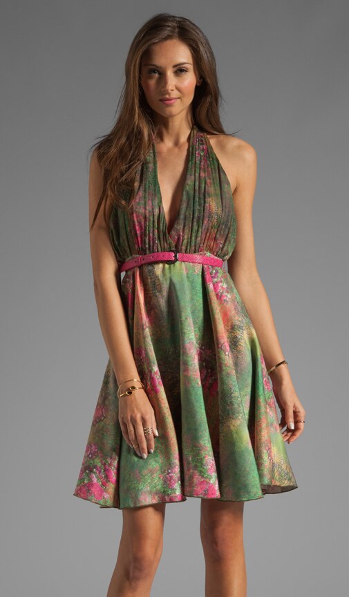Bliss Gathered Halter Flare Dress with Belt