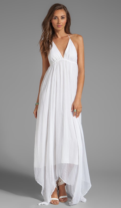 Alice + Olivia Bade Triangle Top Halter Dress in White | REVOLVE