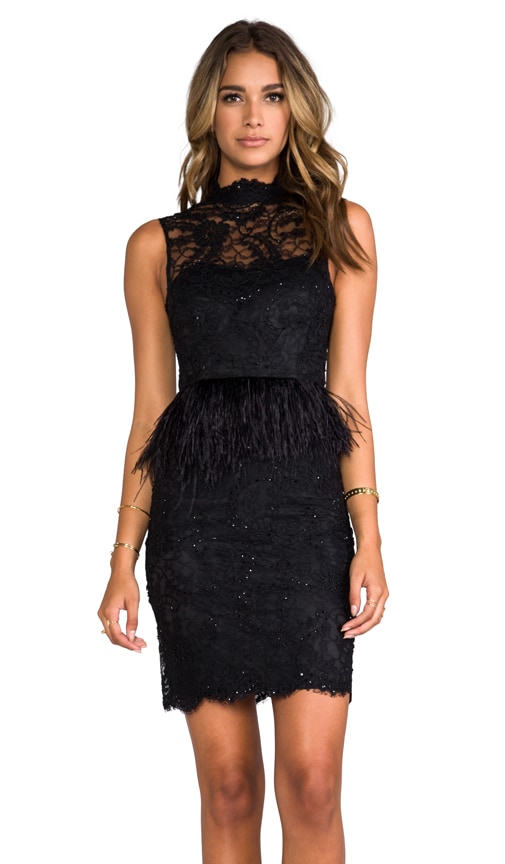 Patricia Short Feather Peplum Gown