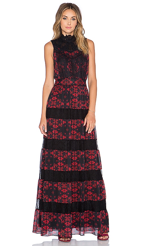 Alice and olivia 2025 red lace dress