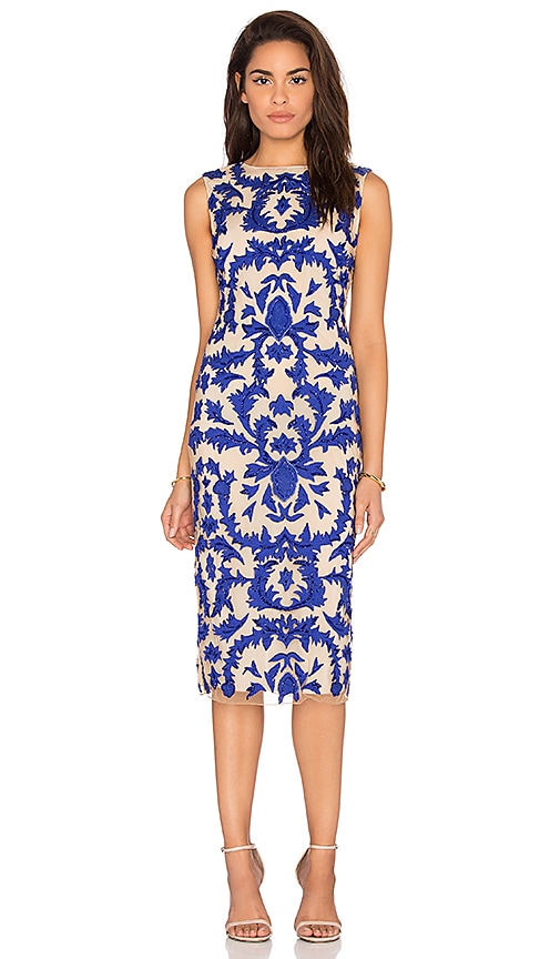 Alice + Olivia Tamika Dress in Nude & Royal Blue | REVOLVE