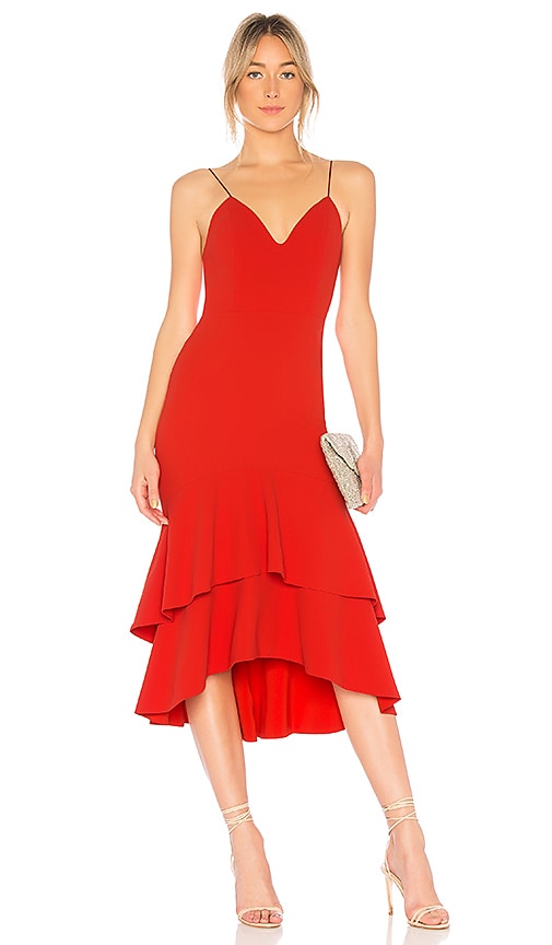 alice and olivia red gown