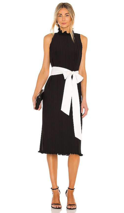 ALICE AND OLIVIA SHAYNA PLEATED DRESS WITH TIE BELT,ALI-WD827
